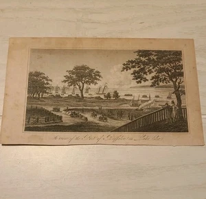 Antica piastra stampante lago Erie pagina singola 9"x5,5" - Foto 1 di 2