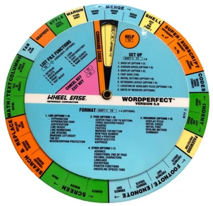 Wordperfect Version 5.0 Wheel Ease Quick Reference Guide Card Dial 1989 2 Sided - Picture 1 of 7