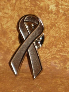Silver Ribbon Pinback Cancer Other - Picture 1 of 1