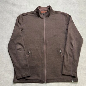 Prana Gavin Grid Back Fleece Full Zip Jacket Men's L Burgundy - Picture 1 of 13