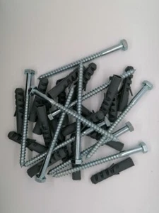 100x CLAVIJAS tacos de eje largo TORNILLO DE MADERA tornillo hexagonal 8/120 mm - Imagen 1 de 3