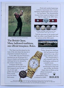 Greg Norman 1994 Rolex Vintage The British Open Original Impresión Anuncio-8,5 x 11" - Imagen 1 de 4