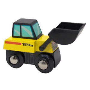 Tonka Wooden Push Around Toy Bulldozer - Scoop Moves Up and Down ~ Approximat...