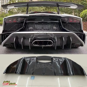 For Lamborghini Aventador LP700 Carbon Fiber Rear Bumper Diffuser Lip Trim - Picture 1 of 4