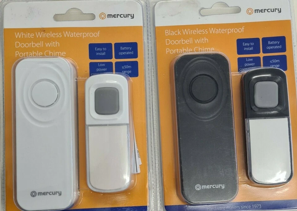 TIMBRE IMPERMEABLE INALÁMBRICO BLANCO O NEGRO CON TIMBRE PORTÁTIL *D31 Foto 1 de 1