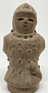 Figuras estilo Haniwa de colección terracota sin esmaltar Japón 4"+ astillas menores - Imagen 1 de 12