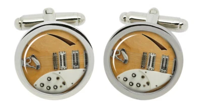 Rickenbacker Gitarre Manschettenknöpfe IN Chrom Kiste - Bild 1 von 4