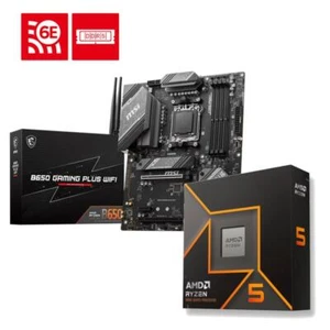 AMD Ryzen 5 9600X CPU + MSI MAG B650 GAMING PLUS WiFi-6E AM5 Motherboard - Picture 1 of 4