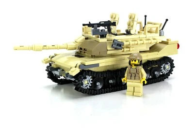 Tan M1 Abrams Main Battle Tank custom set made with REAL LEGO® bricks - Image 1 of 4