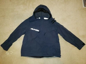 VINTAGE 1999 Mens Tommy Hilfiger Blue Hooded Rain Jacket XL One Owner VTG - Picture 1 of 12