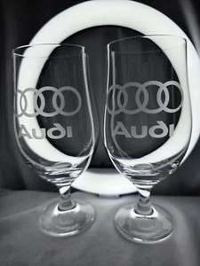 AUDI HIGH QUALITY Beer Glasses SET of 2 x 500 ml. - Picture 1 of 3