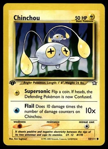 First Edition Chinchou #055/111 Neo Genesis Pokemon Near Mint or Better - Picture 1 of 2