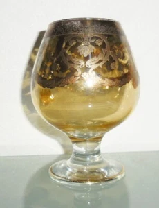 VINTAGE ITALIA ORO SOVRAPPOSIZIONE CALICE BICCHIERE VINO BELLISSIMO DESIGN VITTORIANO NR - Foto 1 di 8