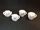 Vintage Miniature Tea Set Porcelain Japan White W/ Brown Bird Blue Flowers