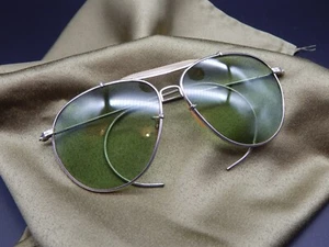 Pre Ray-Ban USA Vintage Aviator WWII Bausch & Lomb Army Navy Sunglasses - Picture 1 of 14