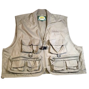 Cabelas Mens Outdoor Fishing Vest Khaki Xl/ Multi-Pocket Utility Lightweight - Picture 1 of 11
