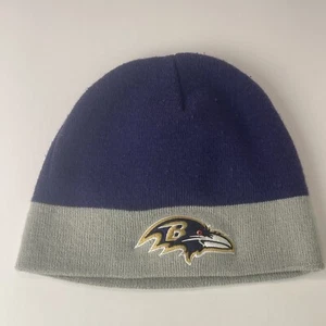 Ravens NFL Hat Cap Beanie Adult One Size Purple Gray Outdoors Fleece Winter OSFA - Picture 1 of 7