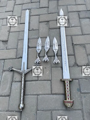 Claymore York Swords, Viking Ragnar Sword Set De 3 Cuchillos Nórdicos Juego De 5 Piezas Foto 1 de 4