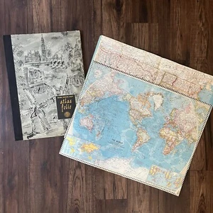 Vintage 1958 National Geographic Atlas Folio Posters Maps of the World Book - Picture 1 of 11