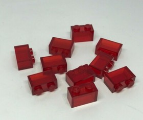 LEGO: 10x brick 1 x 2 - ref 3065 trans-red - set 75251 60125 3829 75046 