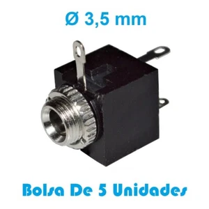 Conector Base Jack Hembra Mono De 3.5 mm - Con Tuerca - Bolsa De 5 Unidades - Imagen 1 de 2