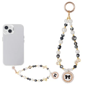Pearl Mobile Phone Chain Lanyard Beads Bag Charm  Strap Bracelets With Pendant - Picture 1 of 7