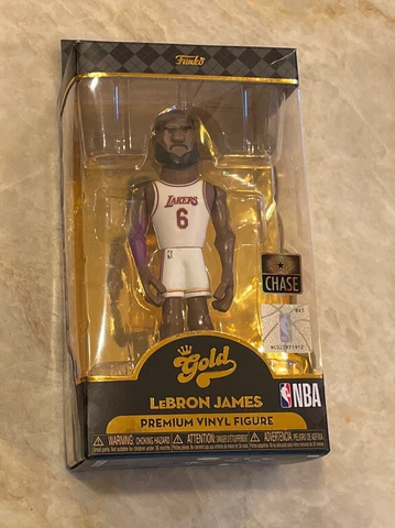 Lakers LEBRON JAMES NBA FUNKO GOLD Premium Vinyl Figure 2021 CHASE! White Jersey Cover