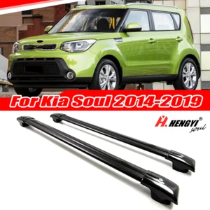 For Kia Soul 2014-2019 2018 Roof Rack Cross Bars Luggage Carrier Black Aluminum - Picture 1 of 8