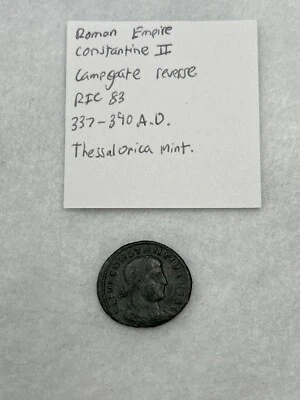 Ancient Roman Coin | Constantine II | 337AD Camp gate | Thessalonica | RIC 83 - Image 1 of 4