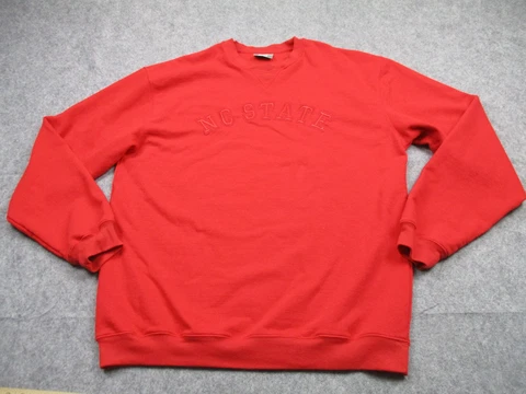 NC State Wolfpack Sweatshirt Mens 2XL XXL Red Adult Sweater Pullover Crew Neck Cover