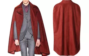 Men's Vintage Casual Cape Cloak - Mid-Length Party Coat Cardigan Windbreaker - Picture 1 of 6