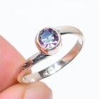 Mystic Rainbow Topaz Gemstone 925 Solid Sterling Silver Jewelry Ring Size 6