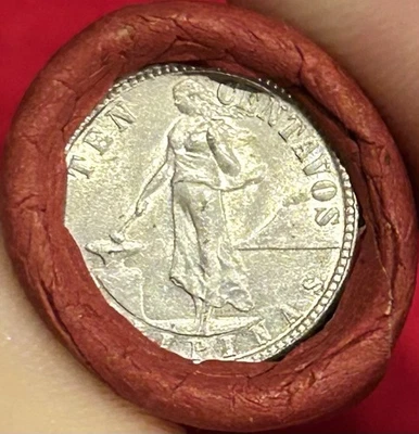 SEALED WHEAT CENT PENNY MIX ROLL W AU+ SILVER 🇵🇭 DIME & MERCURY ENDS LOT - Image 1 of 3