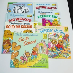 VTG Lot 7 Berenstain Bears Books 1978-94 First Time Stan & Jan Go to School Dr.. - Afbeelding 1 van 19