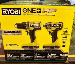 Ryobi PBLCK112K2 ONE+ HP 18V Compact Brushless 2-Tool Combo New In Box - Picture 1 of 2