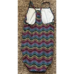Speedo Girls' One-Piece Rainbow Wave Pattern Swimsuit Medium (8-10) - Picture 1 of 3