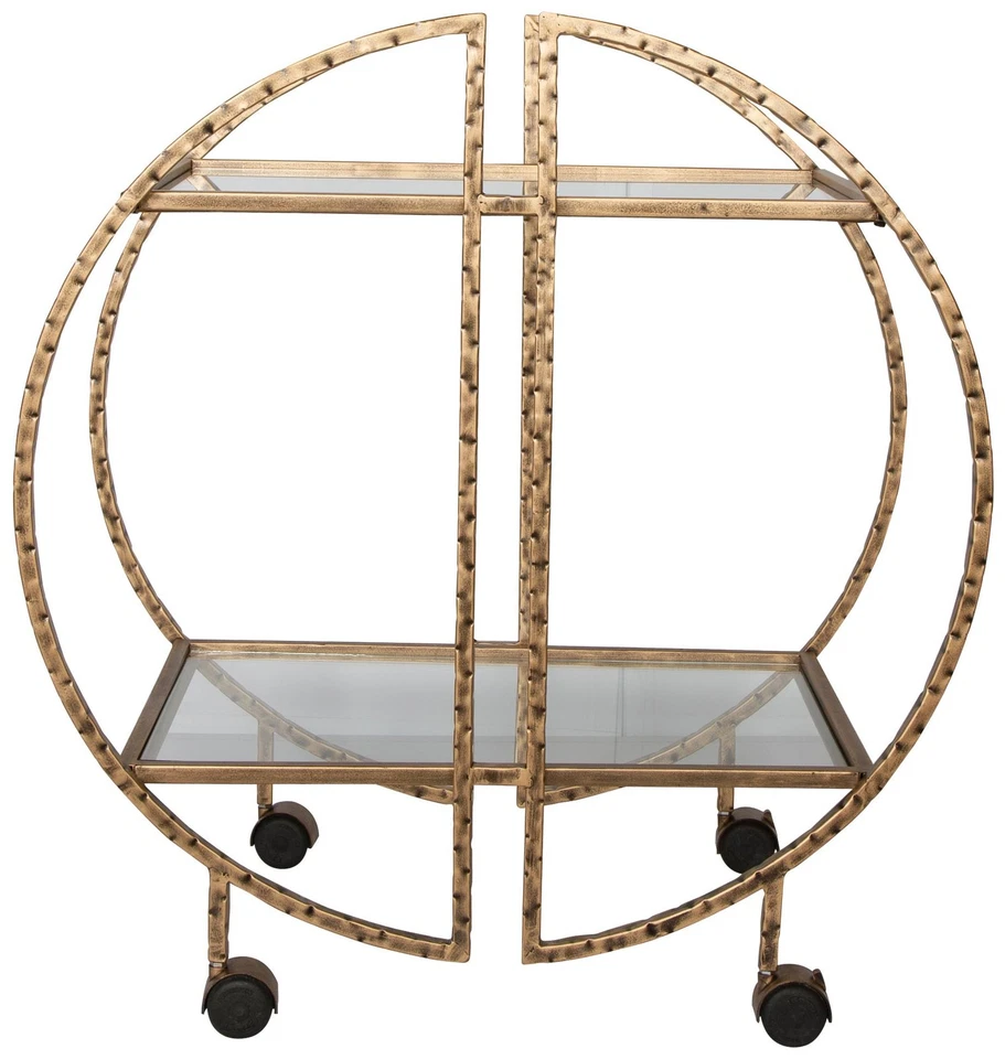 Uttermost Zelina 30 1/4" Wide Antique Gold 2-Shelf Bar Cart - Image 1 of 1