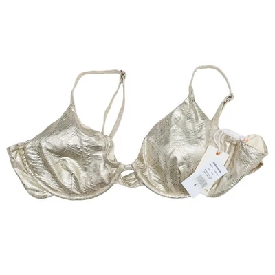 Top Good American Metallic Snake Demi Cup plateado 040 talla 7 Foto 1 de 4