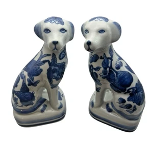 Paar 8 Zoll blau & weiß Staffordshire Spaniel Mantelhunde - Bild 1 von 13