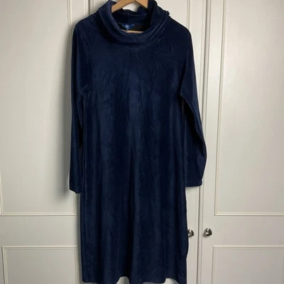 Cotton Traders Corduroy Dress Womens Size UK 14 Navy Blue New Long Sleeves Midi - Image 1 of 4