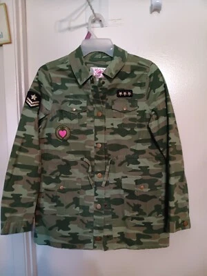 JUSTICE CAMOUFLAGE JACKET LONG SLEEVES POCKETS SIZE 12/14 - Image 1 of 3