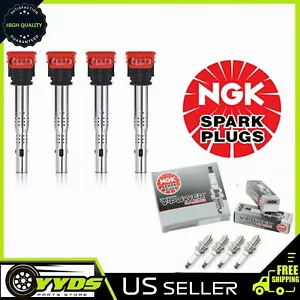 Set of 4 Ignition Coil Pack and NGK Spark Plug For Audi A4 A5 TT Volkswagen - Picture 1 of 5