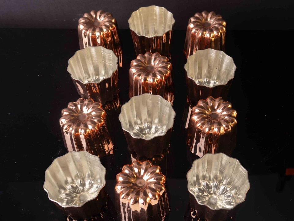Copper Canele Set Of 12, French Copper Canele Mold, Wholesale Cupcake, Gift - Image 1 of 4