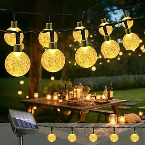 Solar 50 LED String Lights Patio Party Yard Garden Wedding Waterproof Outdoor - Picture 1 of 13