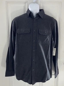 St Johns Bay Mens Small Dark Gray Flannel Classic Fit Shirt 100% Cotton *READ* - Picture 1 of 16