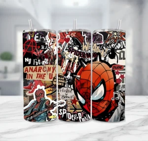 Spider-Man Whaam! 20 OZ Vaso de acero inoxidable con pajita de metal - Anarquía - Imagen 1 de 4