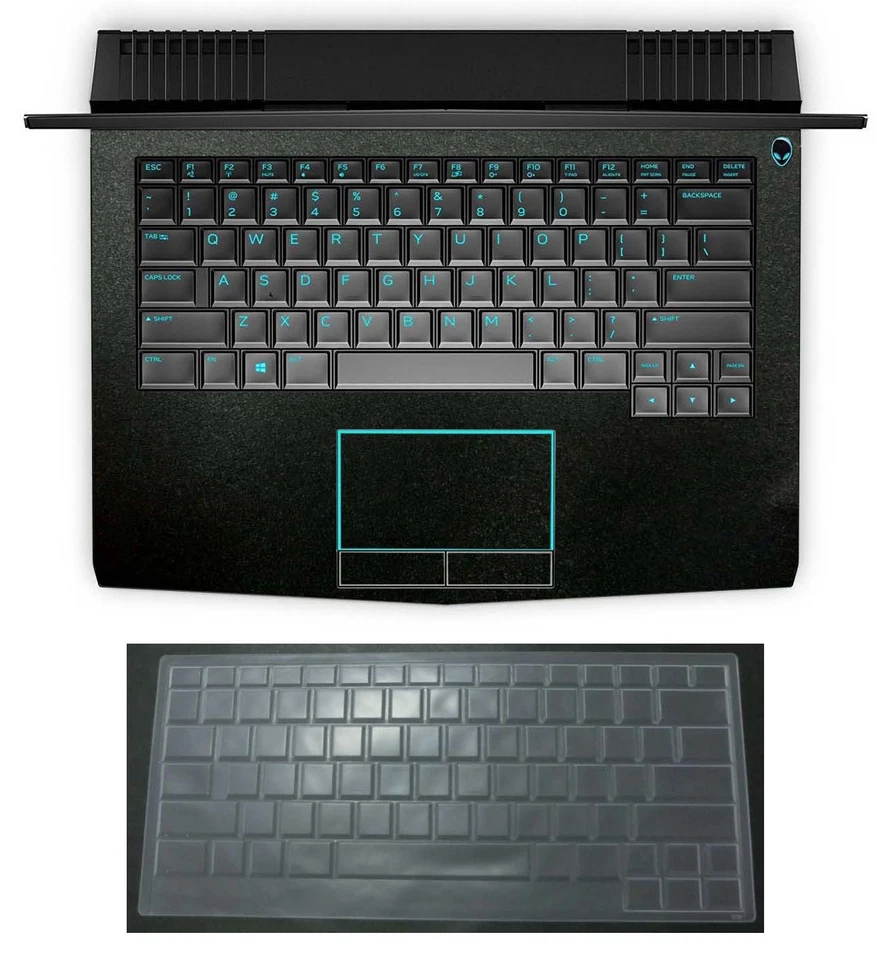 matte black Palmrest Skin+ Keyboard Cover for Dell Alienware 13 R1 R2 R3 - Image 1 of 1