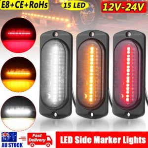 15 LED Clearance Light Side Marker White Amber Red Trailer Truck Caravan RV Lamp - Picture 1 of 16