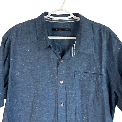 Camisa Estoica Para Hombres Colorida Moteada Abotonada XL Azul Manga Corta Algodón Bolsillo Foto 1 de 4