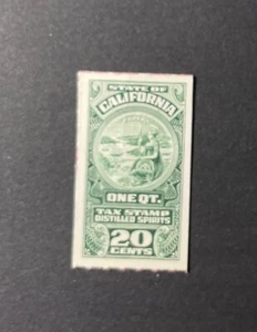 California State Revenue #L25 - 20 cents green Distilled Spirits - MNH - CA - Picture 1 of 1